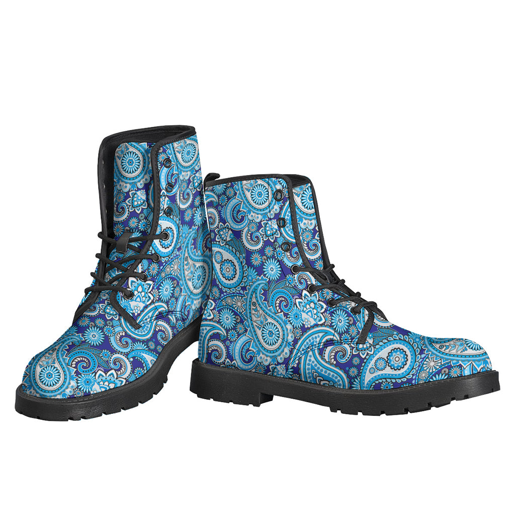 Blue Paisley Pattern Print Backpack