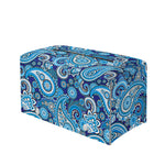 Blue Paisley Pattern Print Leather Tissue Box Cover