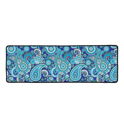 Blue Paisley Pattern Print Long Kitchen Mat