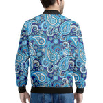 Blue Paisley Pattern Print Men's Bomber Jacket