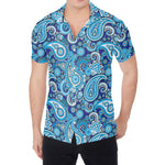 Blue Paisley Pattern Print Men's Shirt