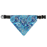 Blue Paisley Pattern Print Over The Collar Dog Bandana