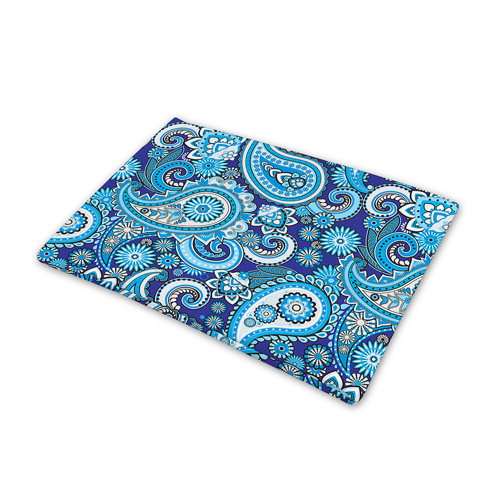 Blue Paisley Pattern Print Pet Cooling Mat Cover