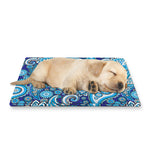 Blue Paisley Pattern Print Pet Cooling Mat Cover