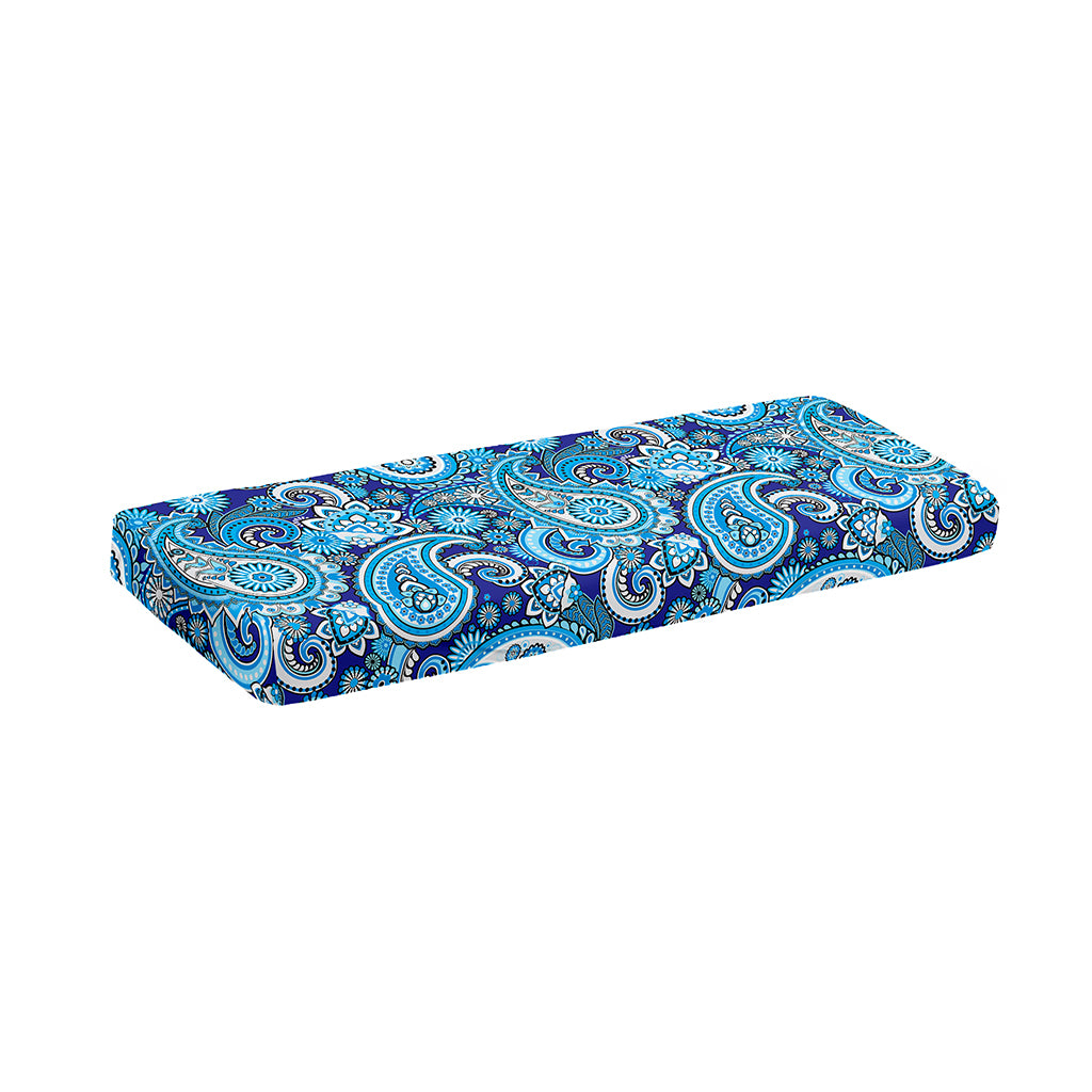 Blue Paisley Pattern Print Piano Keyboard Cover