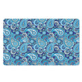 Blue Paisley Pattern Print Polyester Doormat