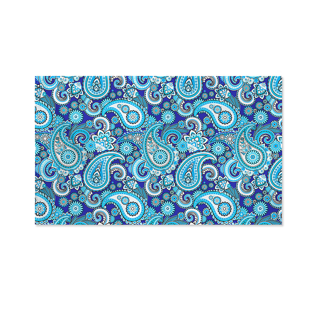 Blue Paisley Pattern Print Polyester Flag