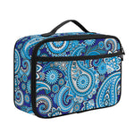 Blue Paisley Pattern Print Portable Lunch Bag