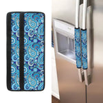 Blue Paisley Pattern Print Refrigerator Handle Covers