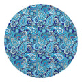 Blue Paisley Pattern Print Round Blanket
