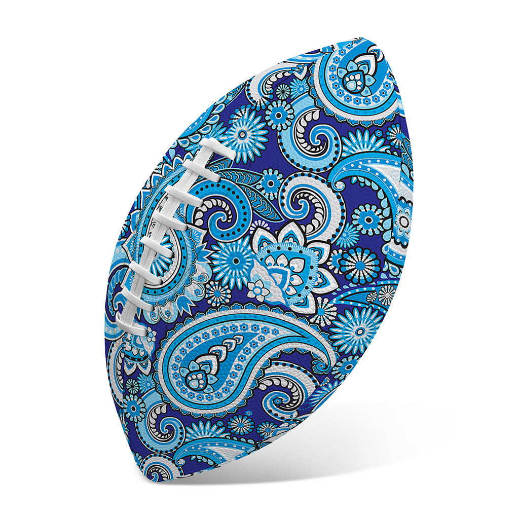 Blue Paisley Pattern Print Rugby Ball