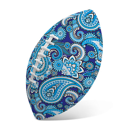 Blue Paisley Pattern Print Rugby Ball