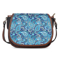 Blue Paisley Pattern Print Saddle Bag