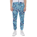 Blue Paisley Pattern Print Scuba Joggers