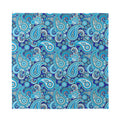 Blue Paisley Pattern Print Silk Bandana
