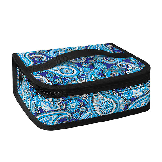 Blue Paisley Pattern Print Small Lunch Bag