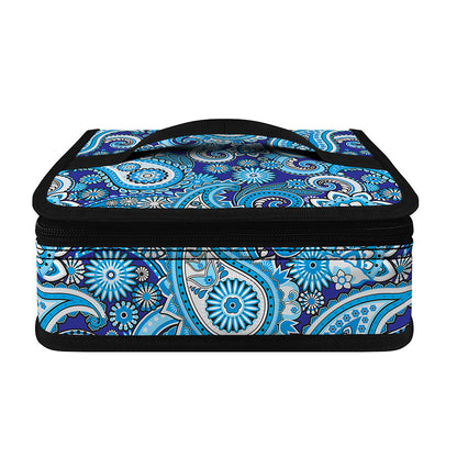 Blue Paisley Pattern Print Small Lunch Bag