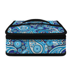 Blue Paisley Pattern Print Small Lunch Bag