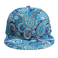 Blue Paisley Pattern Print Snapback Cap