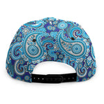 Blue Paisley Pattern Print Snapback Cap