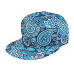 Blue Paisley Pattern Print Snapback Cap