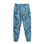 Blue Paisley Pattern Print Sweatpants