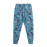 Blue Paisley Pattern Print Sweatpants
