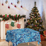 Blue Paisley Pattern Print Tablecloth