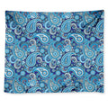 Blue Paisley Pattern Print Tapestry