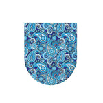 Blue Paisley Pattern Print Toilet Lid Cover