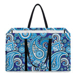 Blue Paisley Pattern Print Utility Tote Bag
