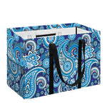 Blue Paisley Pattern Print Utility Tote Bag