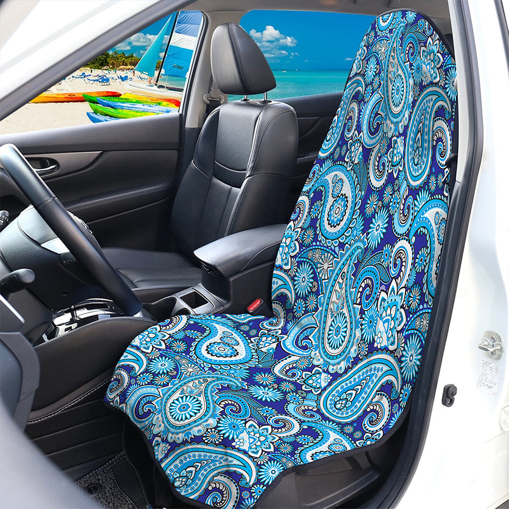 Blue Paisley Pattern Print Waterproof Car Seat Cover