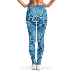 Blue Paisley Pattern Print Women's Leggings