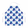 Blue Palm Tree Pattern Print Adjustable Apron