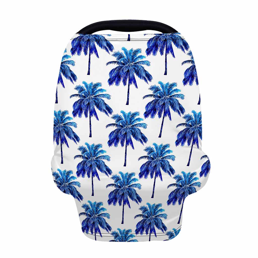 Blue Palm Tree Pattern Print Baby Seat Cover