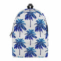 Blue Palm Tree Pattern Print School Backpack