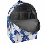 Blue Palm Tree Pattern Print Backpack