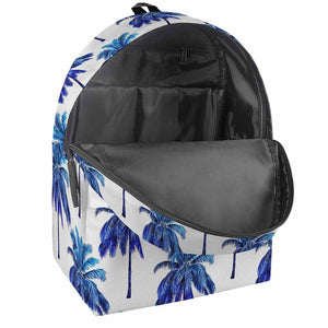 Blue Palm Tree Pattern Print Backpack