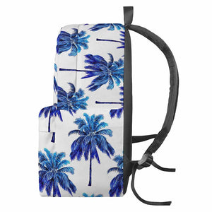 Blue Palm Tree Pattern Print Backpack