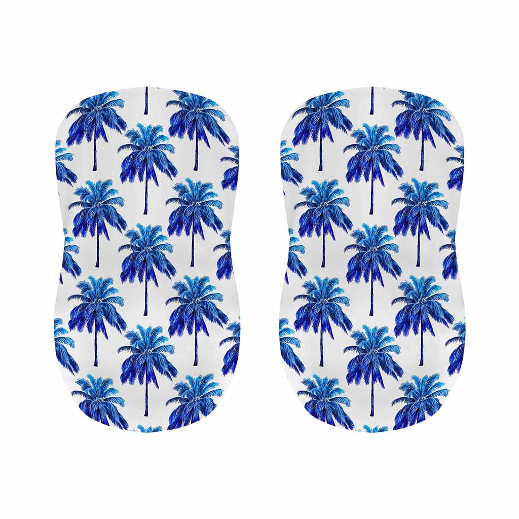 Blue Palm Tree Pattern Print Bar Stool Covers