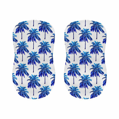 Blue Palm Tree Pattern Print Bar Stool Covers
