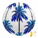 Blue Palm Tree Pattern Print Basketball