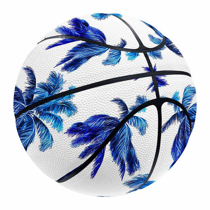 Blue Palm Tree Pattern Print Basketball