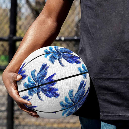 Blue Palm Tree Pattern Print Basketball