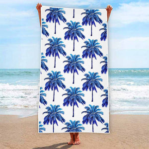 Blue Palm Tree Pattern Print Beach Towel