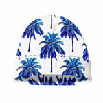 Blue Palm Tree Pattern Print Beanie