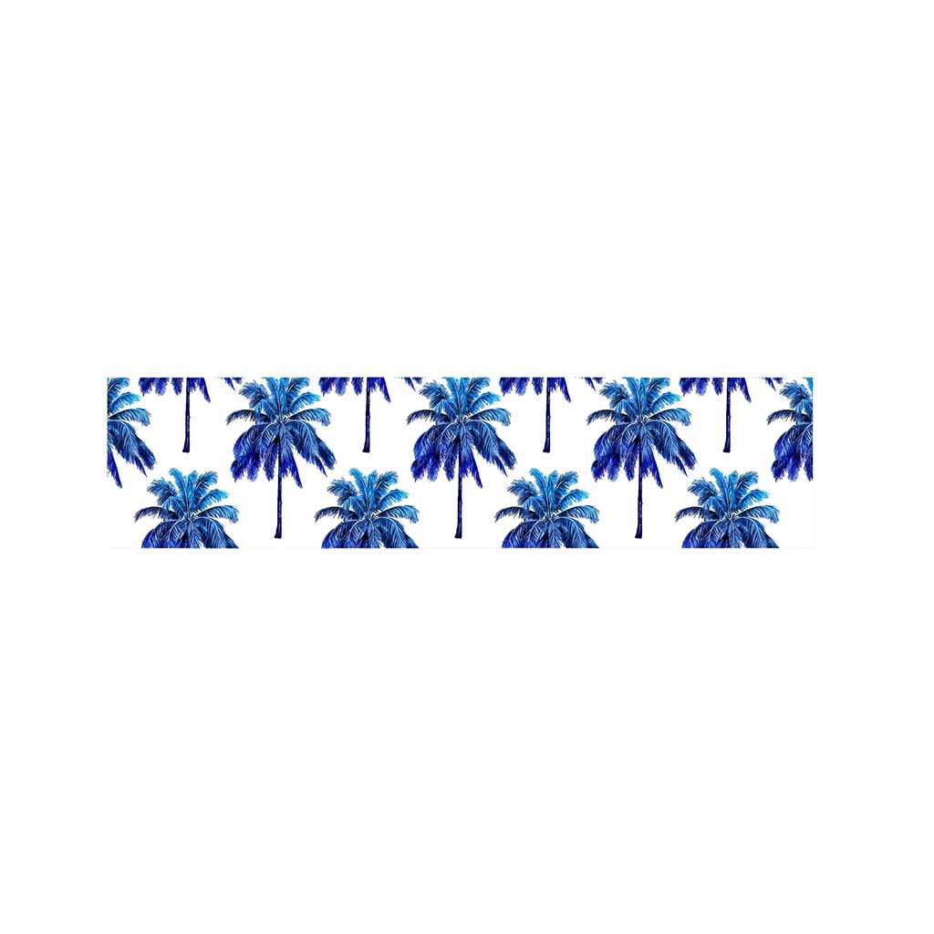 Blue Palm Tree Pattern Print Bed Runner