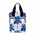 Blue Palm Tree Pattern Print Bible Tote Bag