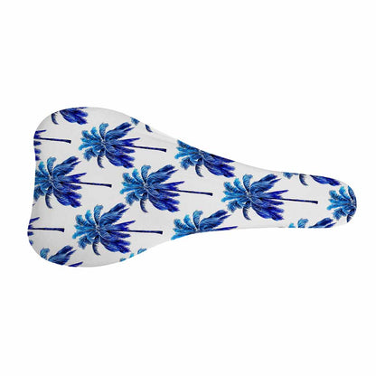 Blue Palm Tree Pattern Print Bicycle Seat Cover